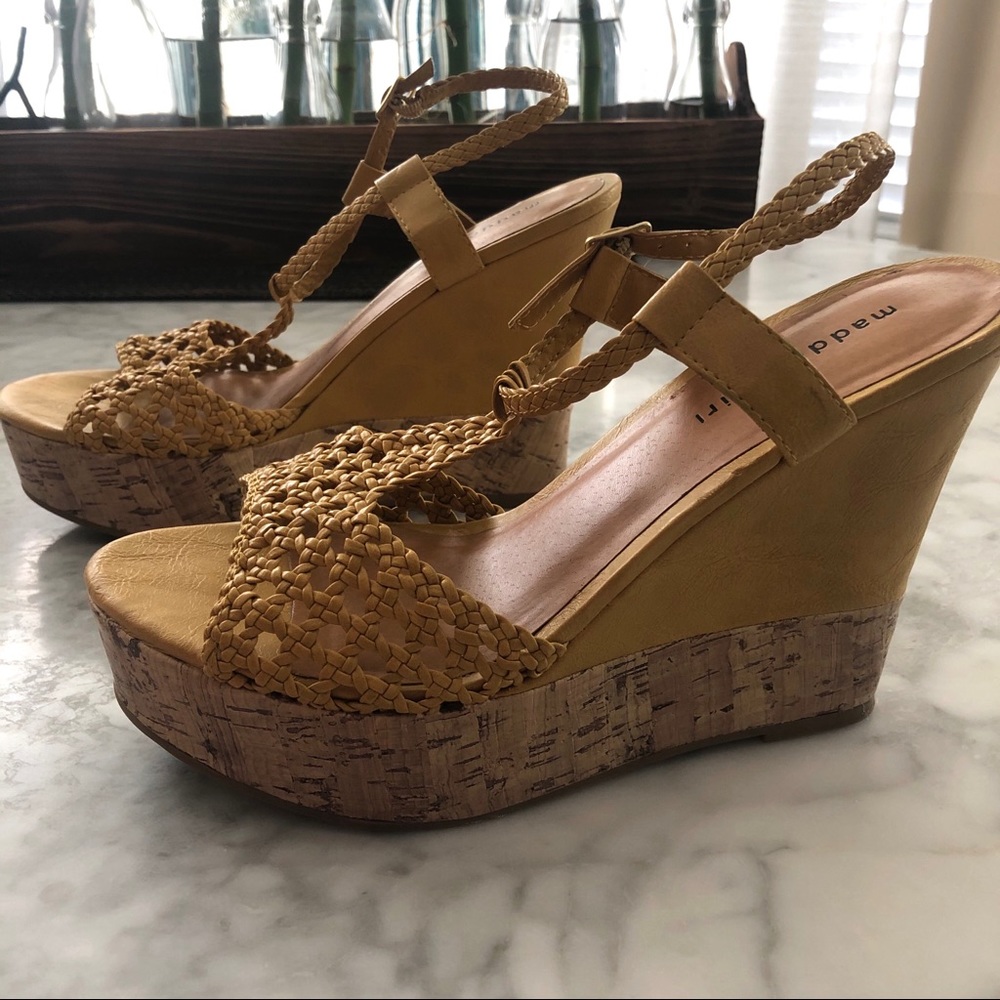 Madden Girl mustard wedges